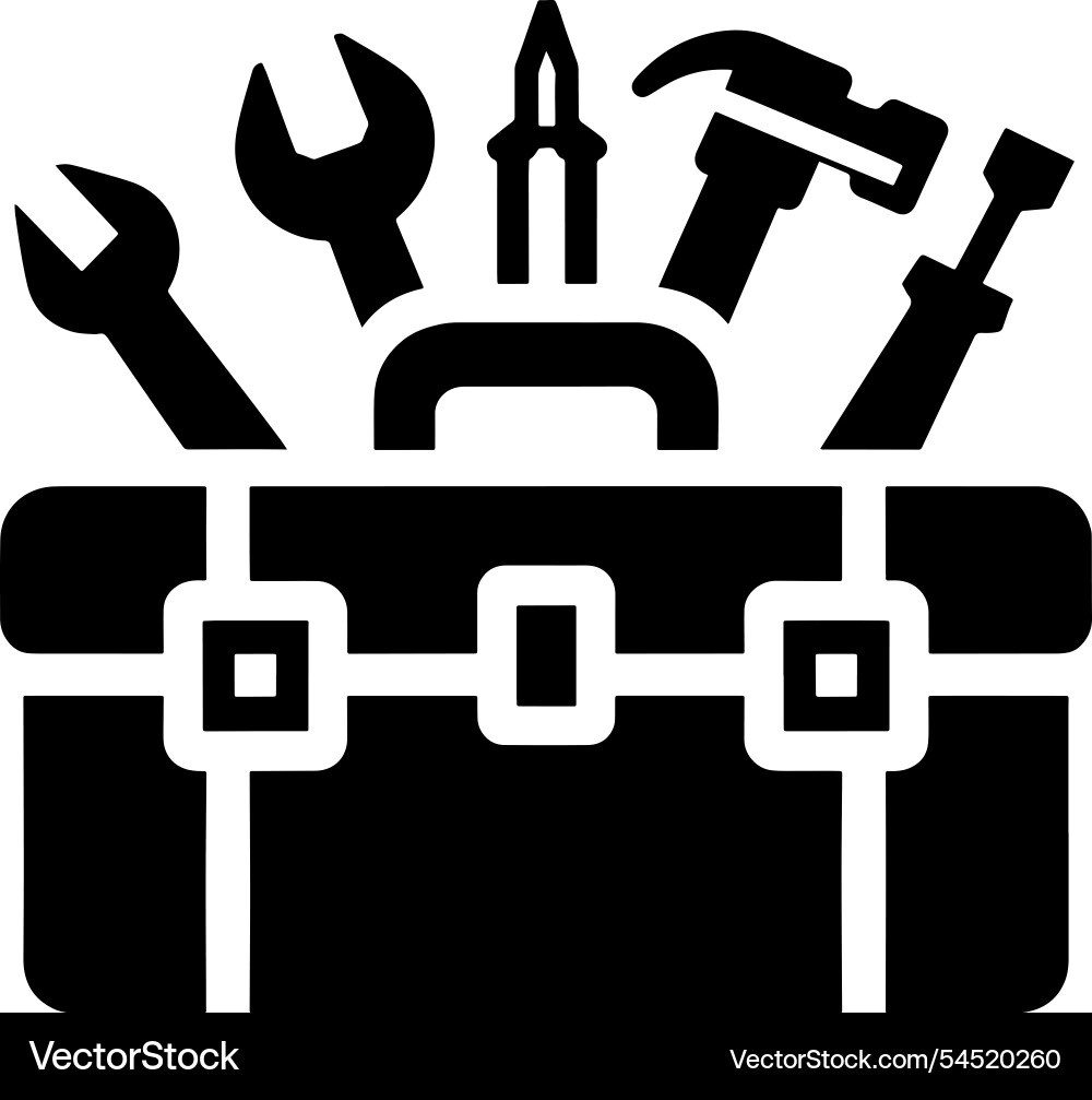 Toolbox with tools Vector Image