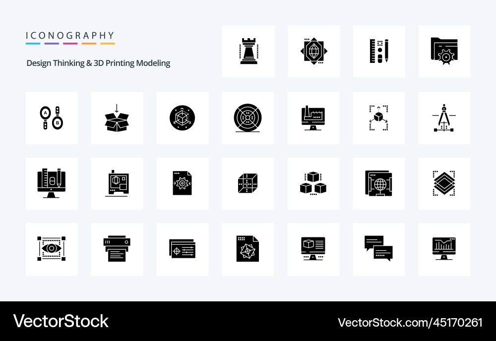25 design thinking and d printing modeling solid Vector Image
