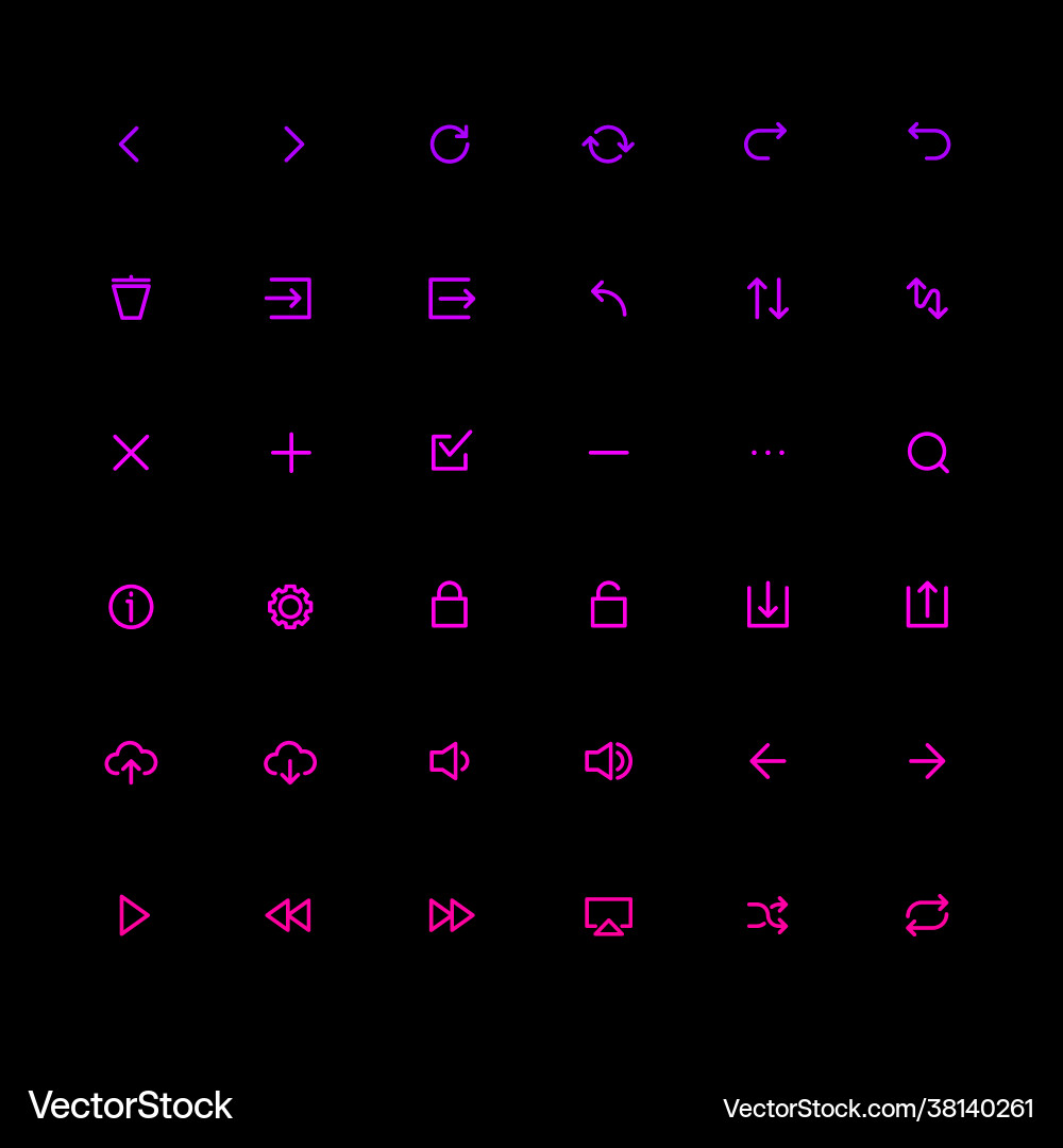 App control system user interface ui icon set Vector Image
