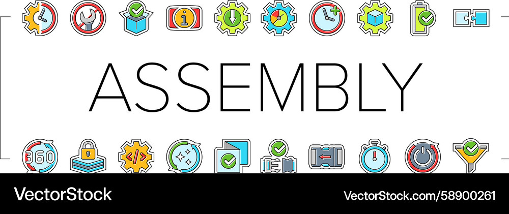 Assembly & Setup Icons Vector Image