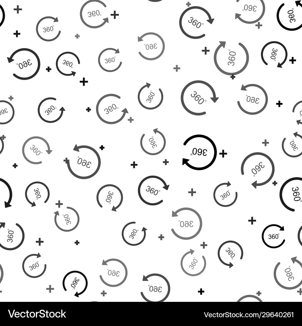 Black angle 360 degrees icon isolated seamless Black angle 360 degrees icon isolated seamless vector image