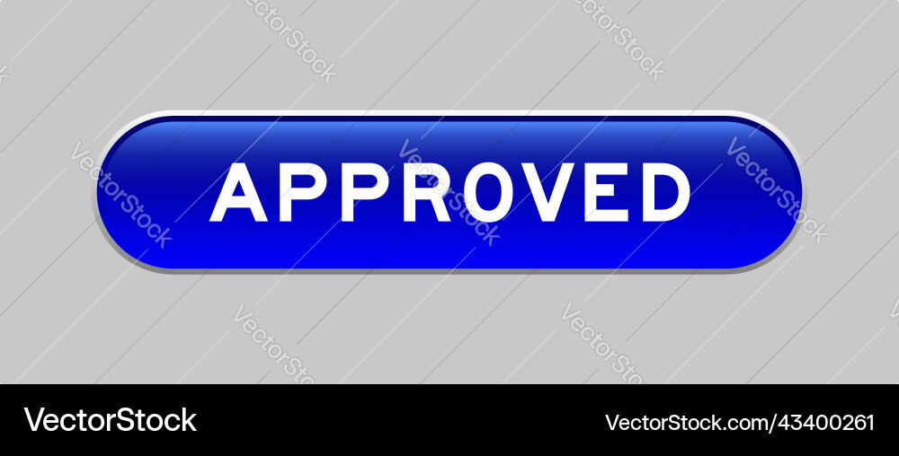 Blue color capsule shape button with word Blue color capsule shape button with word vector image