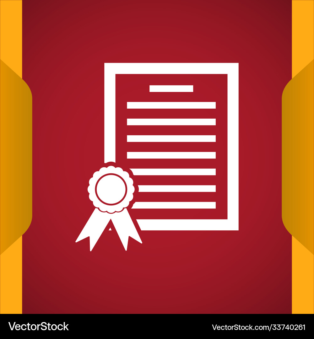 Certificate icon for web and mobile Vector Image