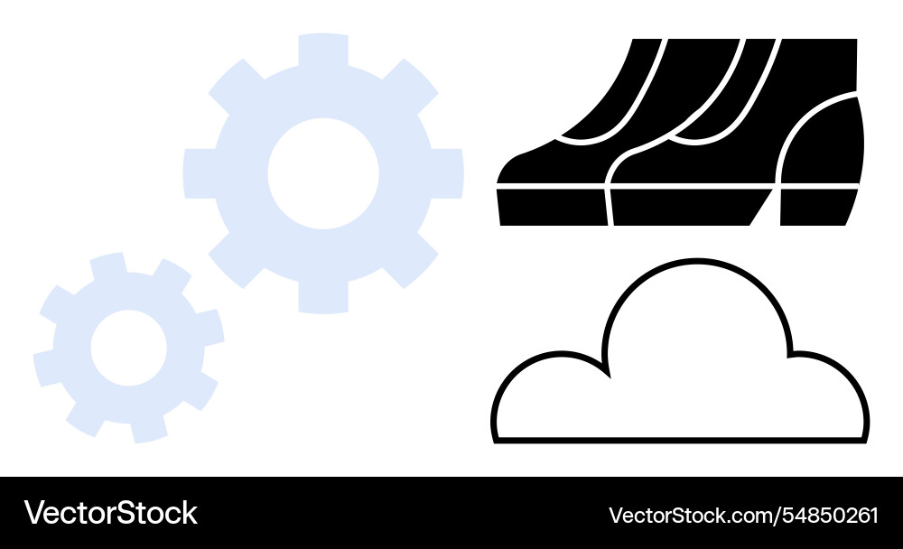 Cloud computing and innovation concept with gears vector image