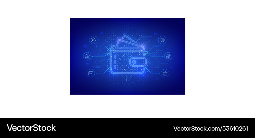 Digital Wallet E Wallet Online Payment By Digital Vector Image