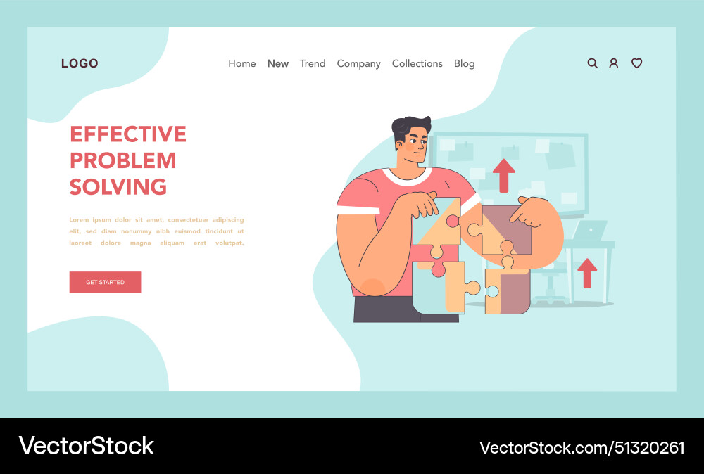 Effective problem solving concept flat Effective problem solving concept flat vector image