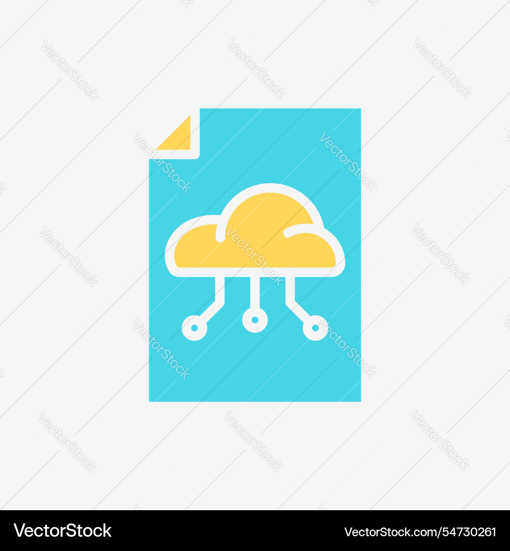 Flat icon paper file document with cloud system Flat icon paper file document with cloud system vector image