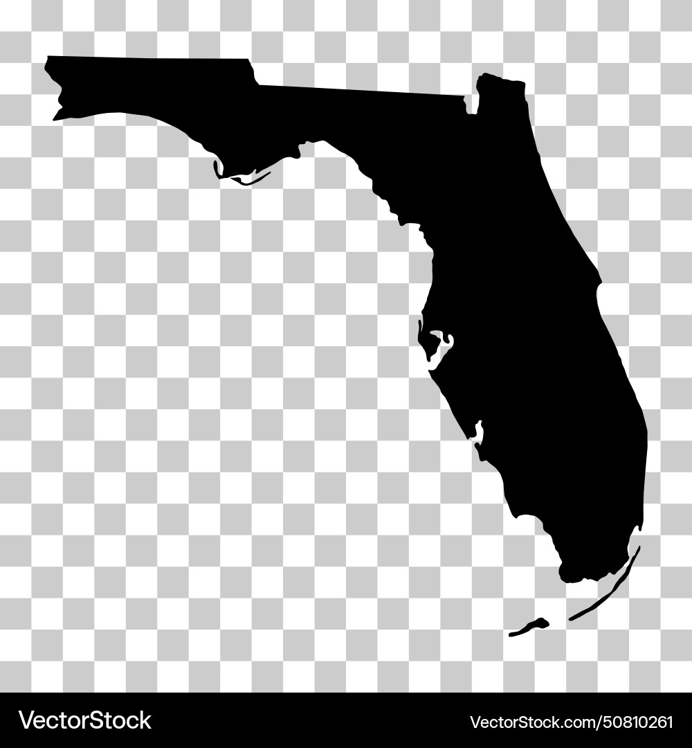 Florida map shape united states of america flat Florida map shape united states of america flat vector image