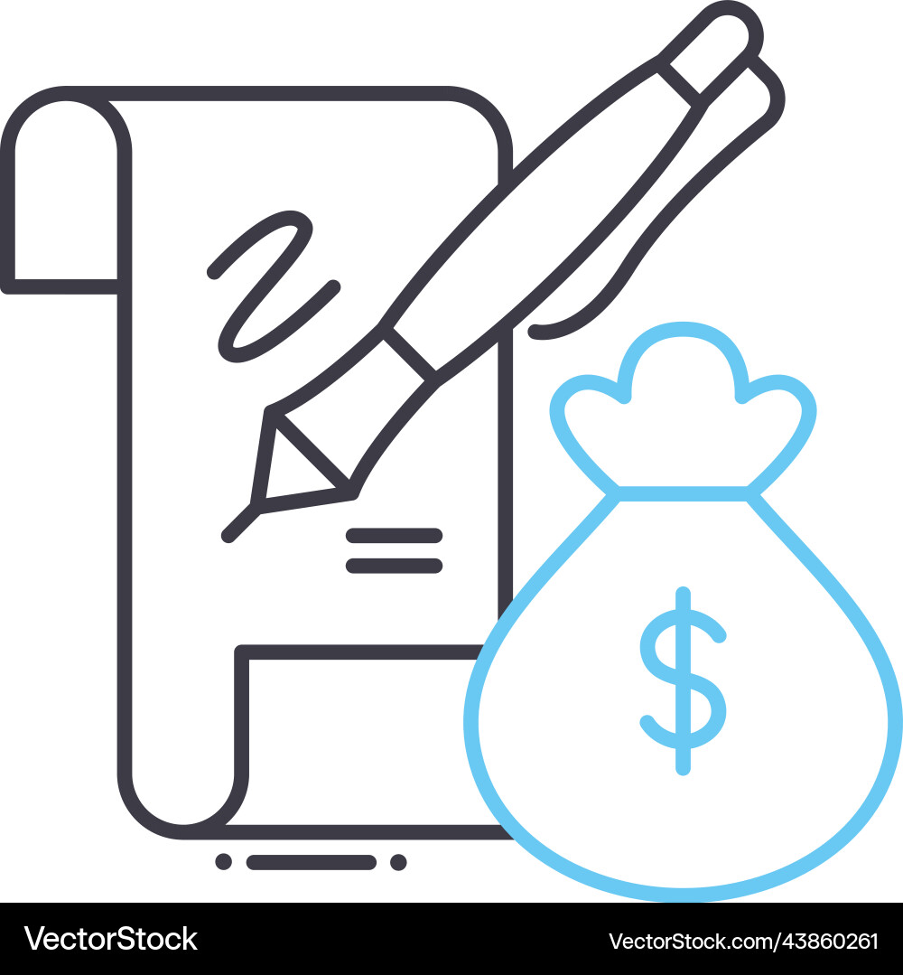 Inheritance case line icon outline symbol Inheritance case line icon outline symbol Vector Image