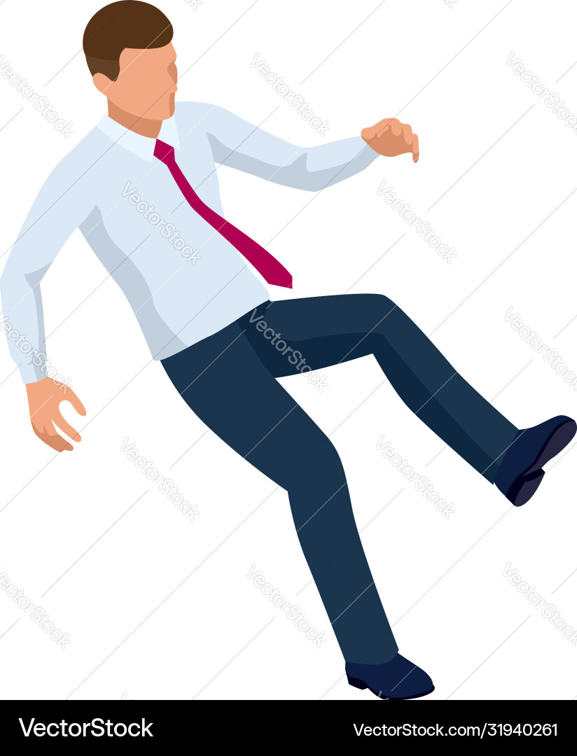 Isometric businessman isolated on write creating Isometric businessman isolated on write creating vector image