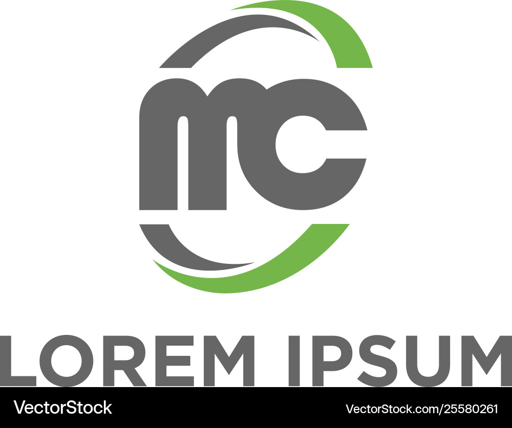 Letter m c and circle icon logo design Letter m c and circle icon logo design vector image