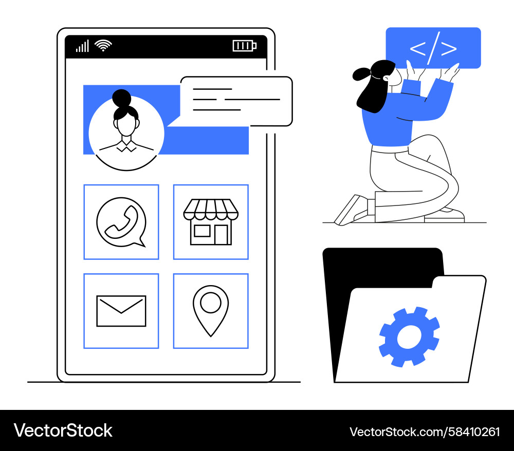 Mobile App User Profile Interface Vector Image