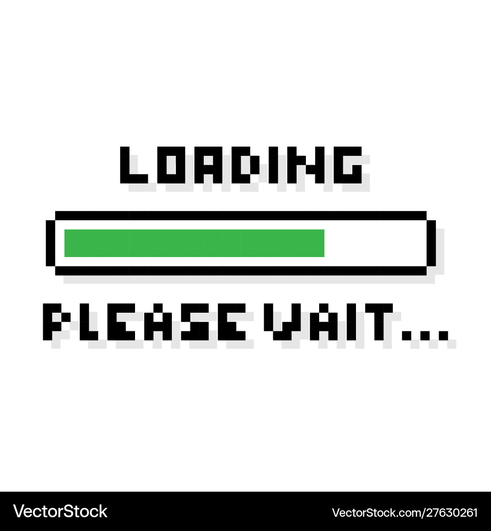 Pixel Art Loading Bar - Green Vector Image