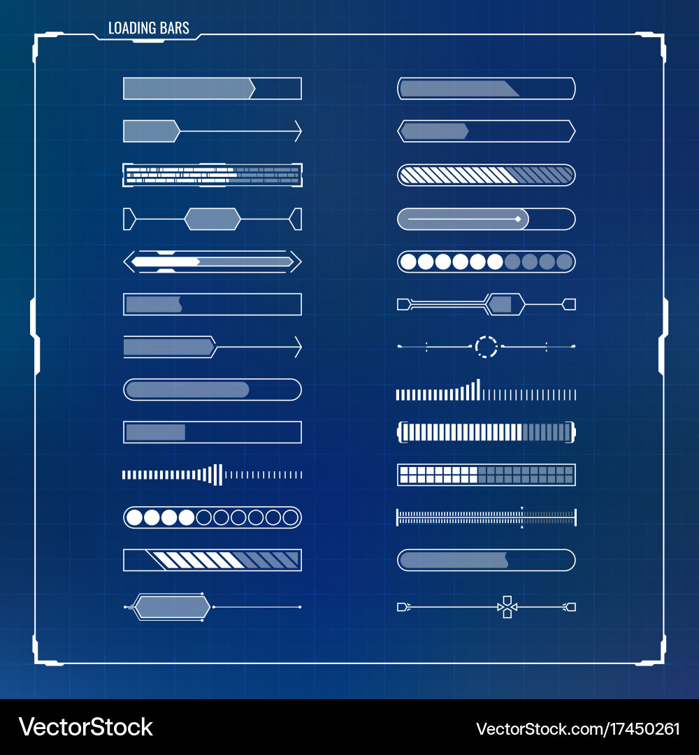 Sci-Fi Loading Progress Bars vector image