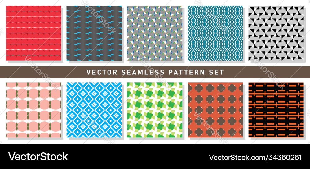 Seamless pattern texture background set Seamless pattern texture background set vector image