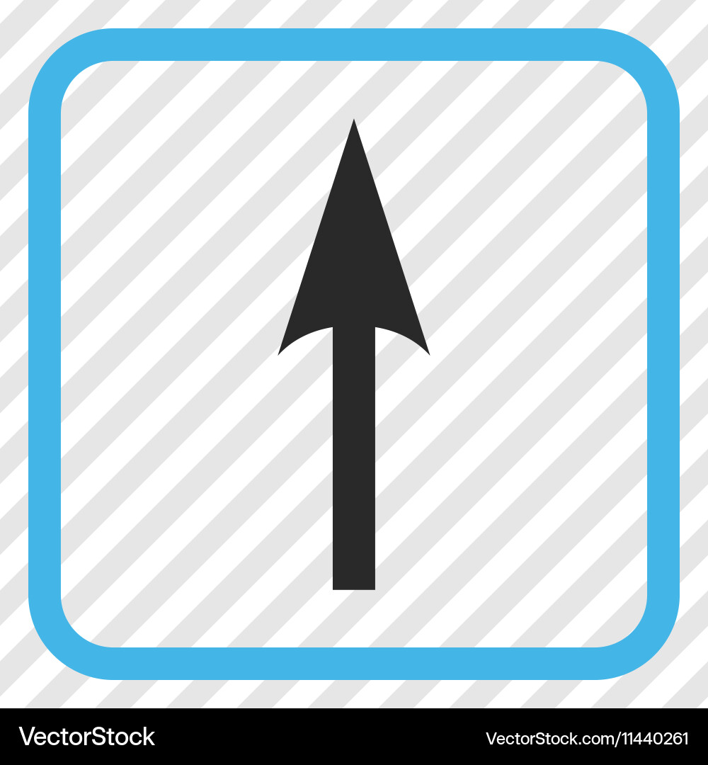 Sharp arrow up icon in a frame vector image