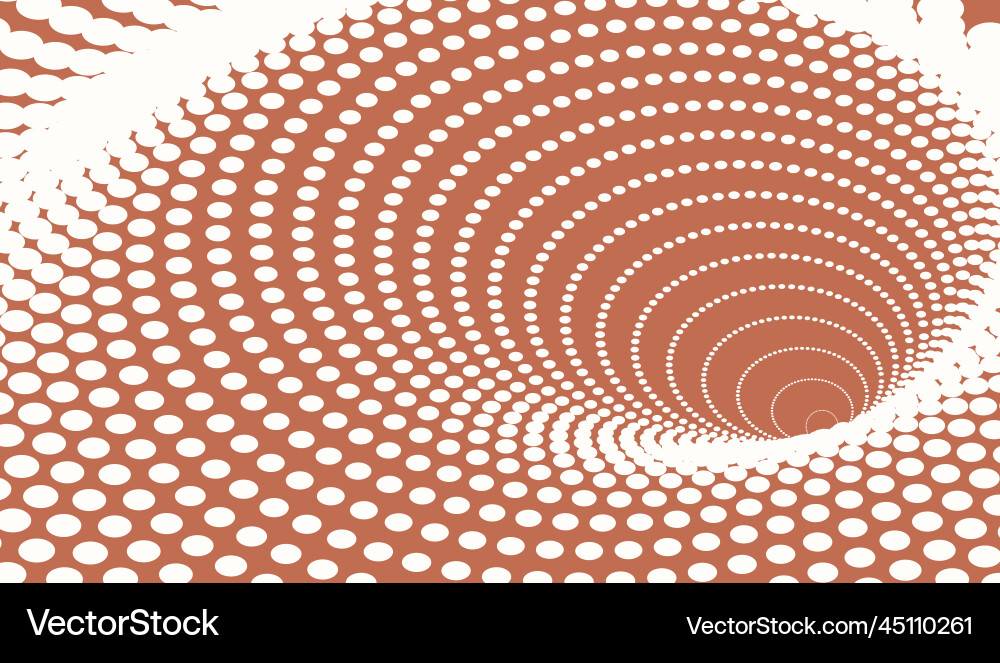 Tunnel from radial dots in circle form circular Vector Image
