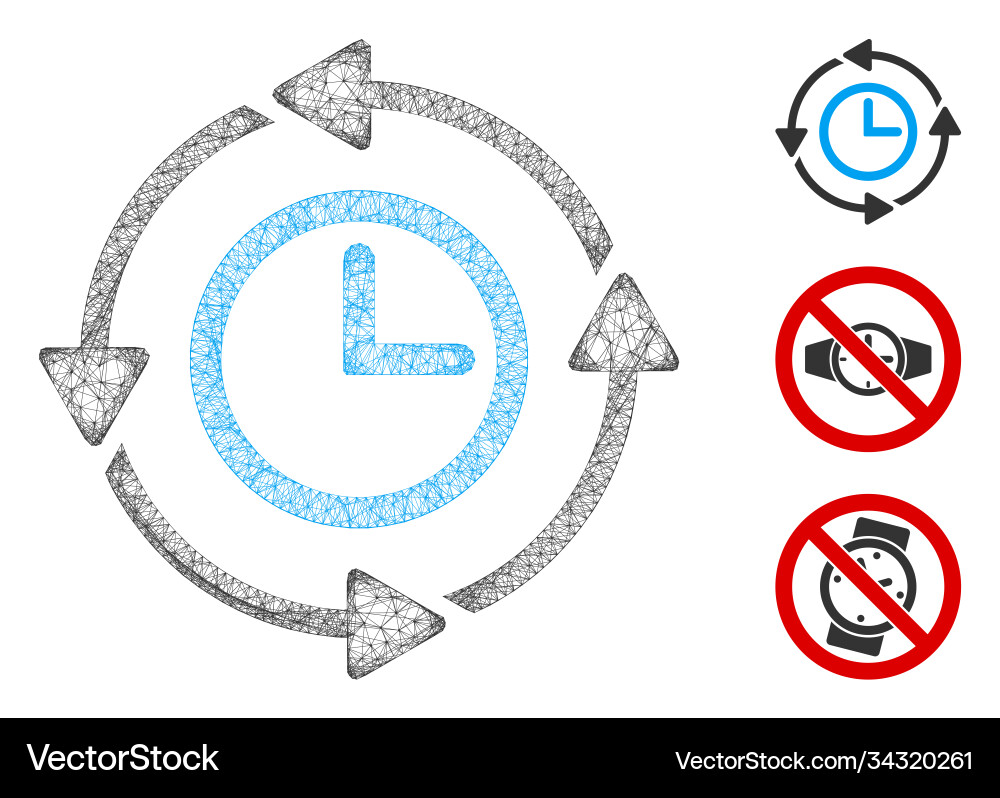 Wayback clock polygonal web mesh Wayback clock polygonal web mesh vector image