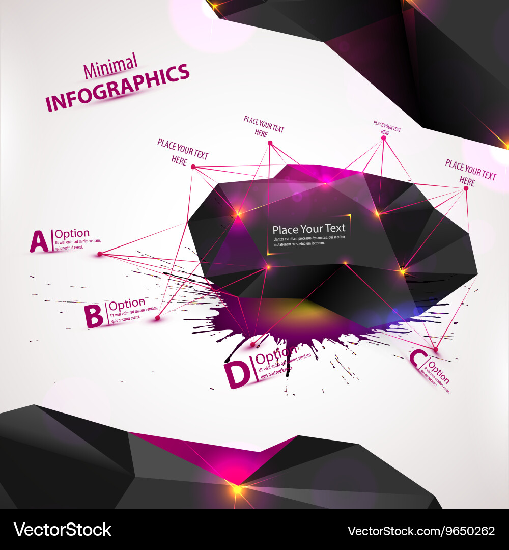 3d abstract mesh background with circles lines Vector Image