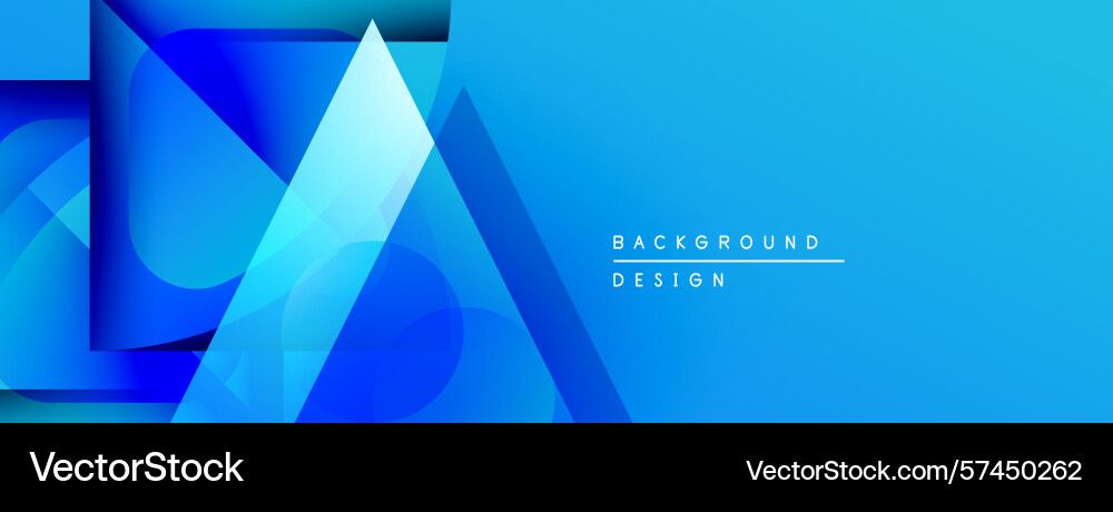 Abstract blue geometric shapes overlap creating Vector Image