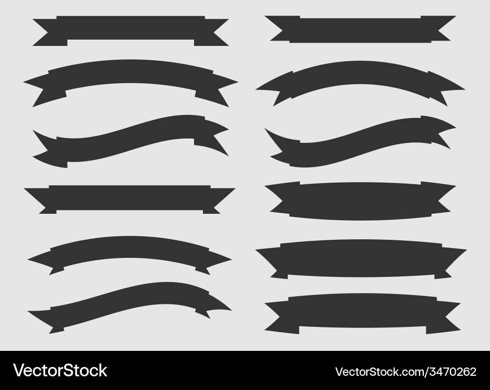 Black and white ribbons Vector Image