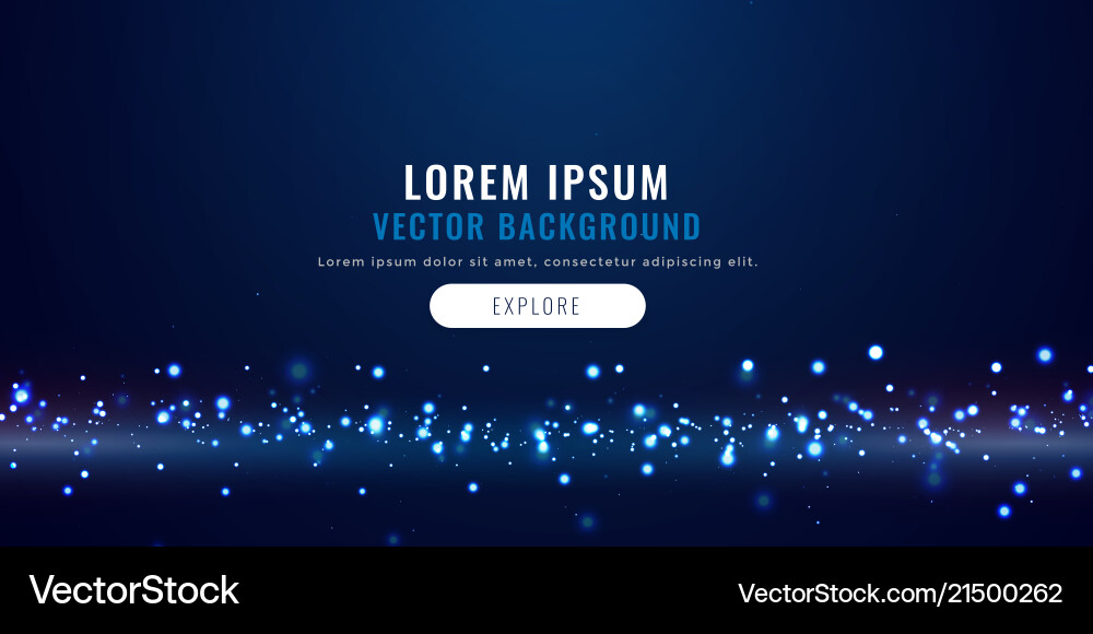 Blue background with floating particles vector image