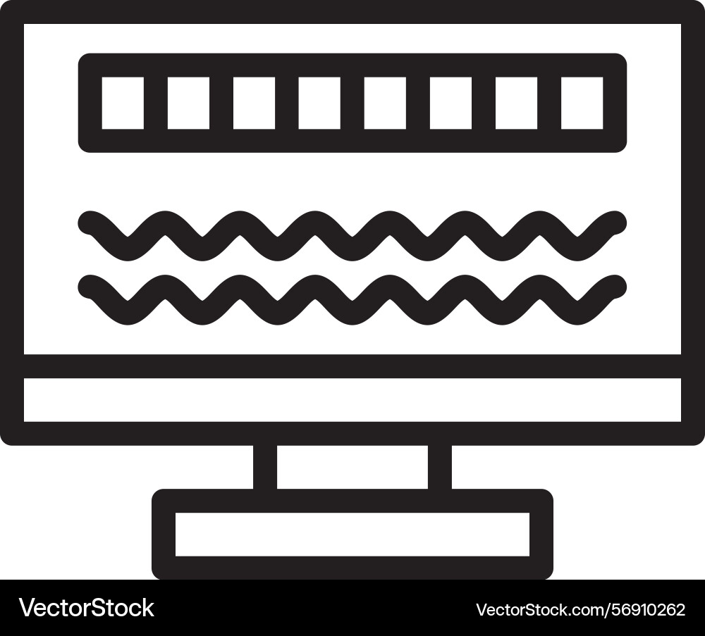 Byte wave linear style icon design vector image