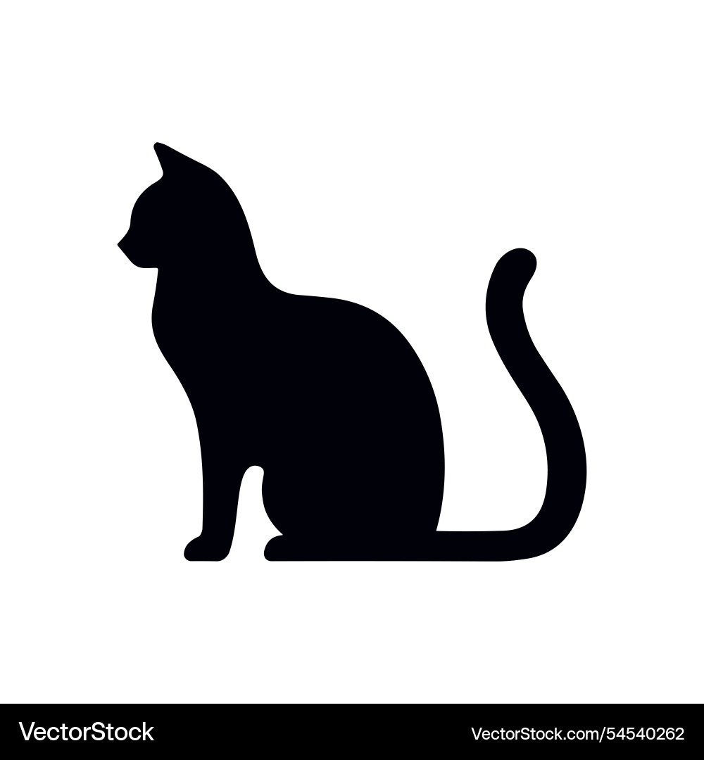 Cat silhouette logo icon black Cat silhouette logo icon black vector image