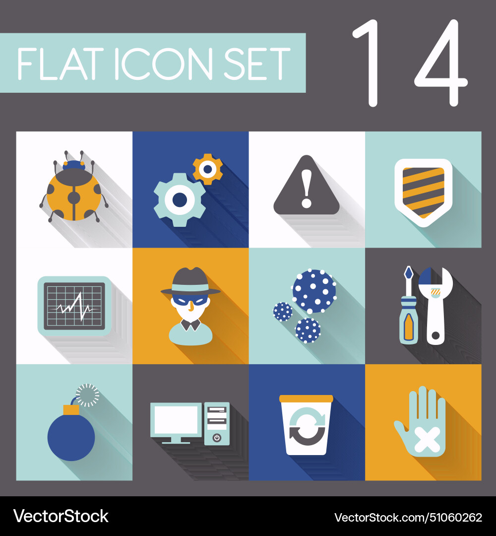 Computer security icon set Vector Image