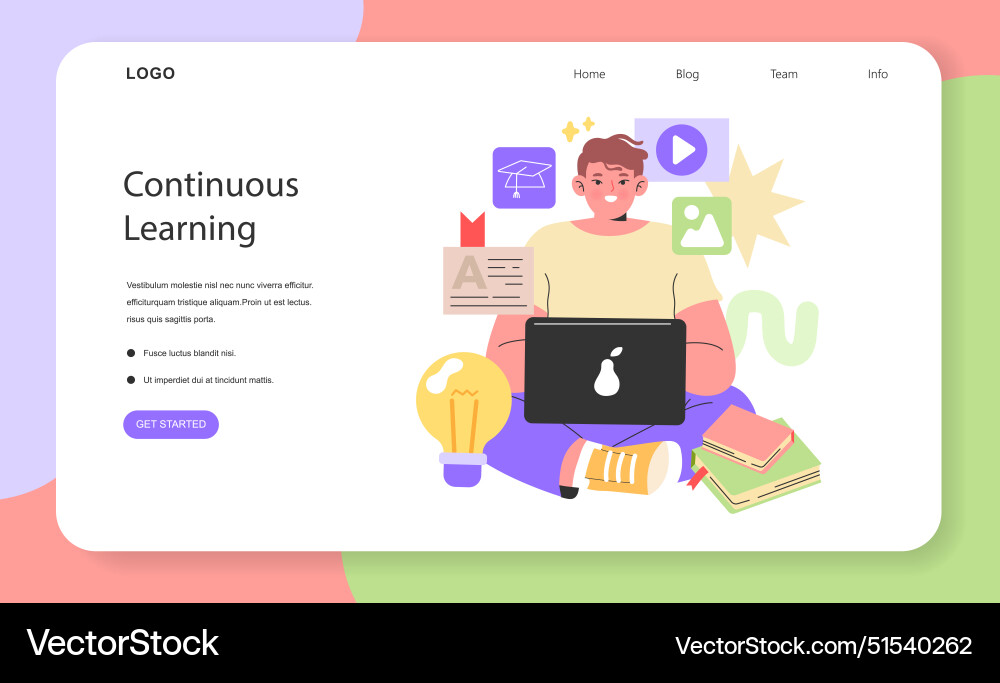 Continuous learning concept Continuous learning concept vector image