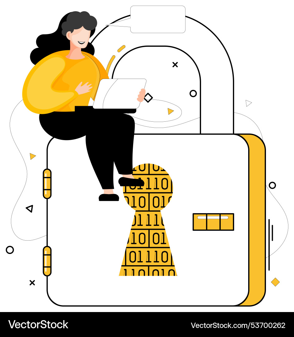 Data security confidentiality is blossoming Vector Image