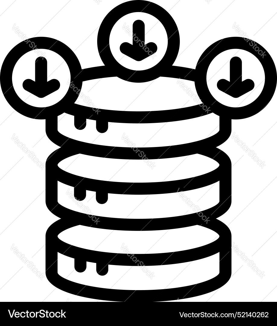 Data transferring to multiple servers icon showing Vector Image