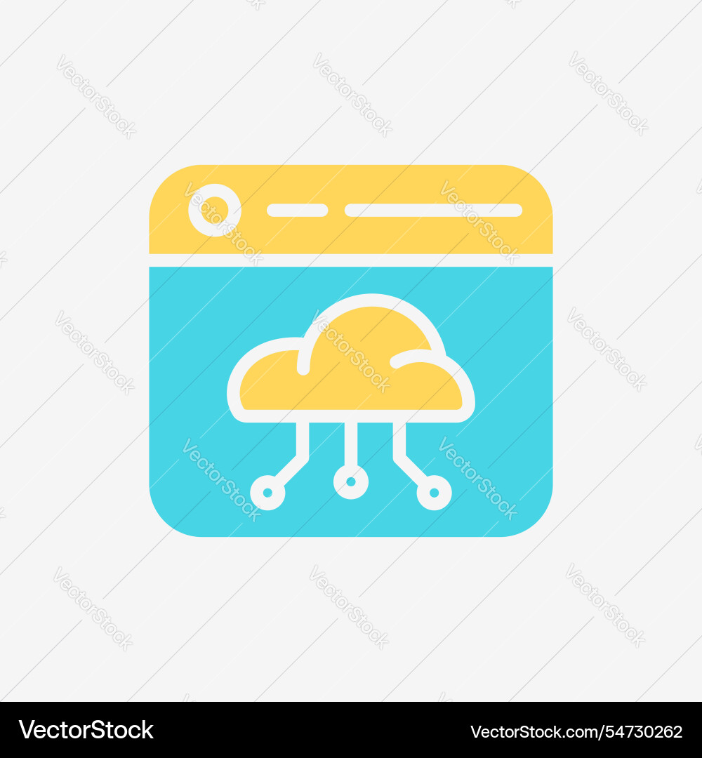 Flat icon web window panel with cloud system Flat icon web window panel with cloud system Vector Image