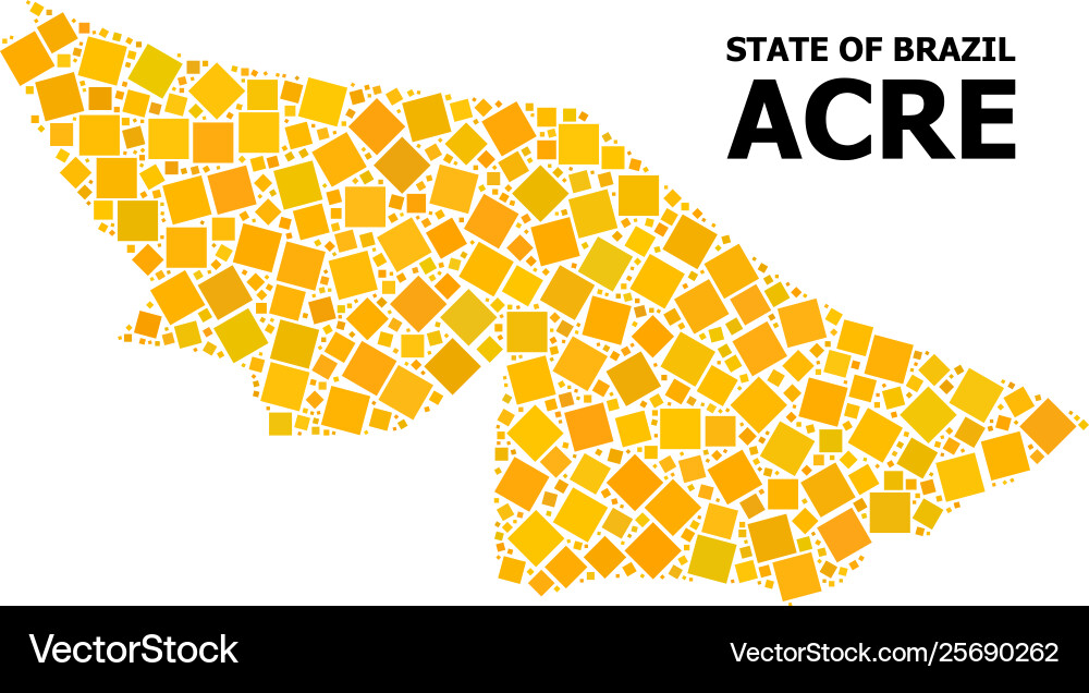 Golden rotated square pattern map acre state vector image