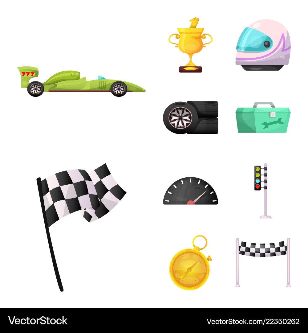 Isolated object of car and rally icon collection Isolated object of car and rally icon collection vector image