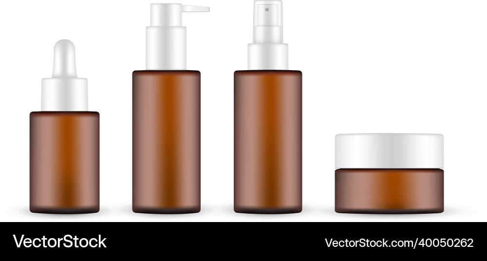 Jar Tropfflasche mit Druckpumpe und Spray Jar Tropfflasche mit Druckpumpe und Spray vektorbild