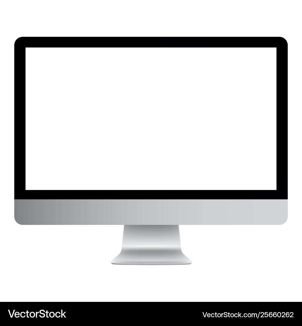 Modern Computer with White Screen vector image