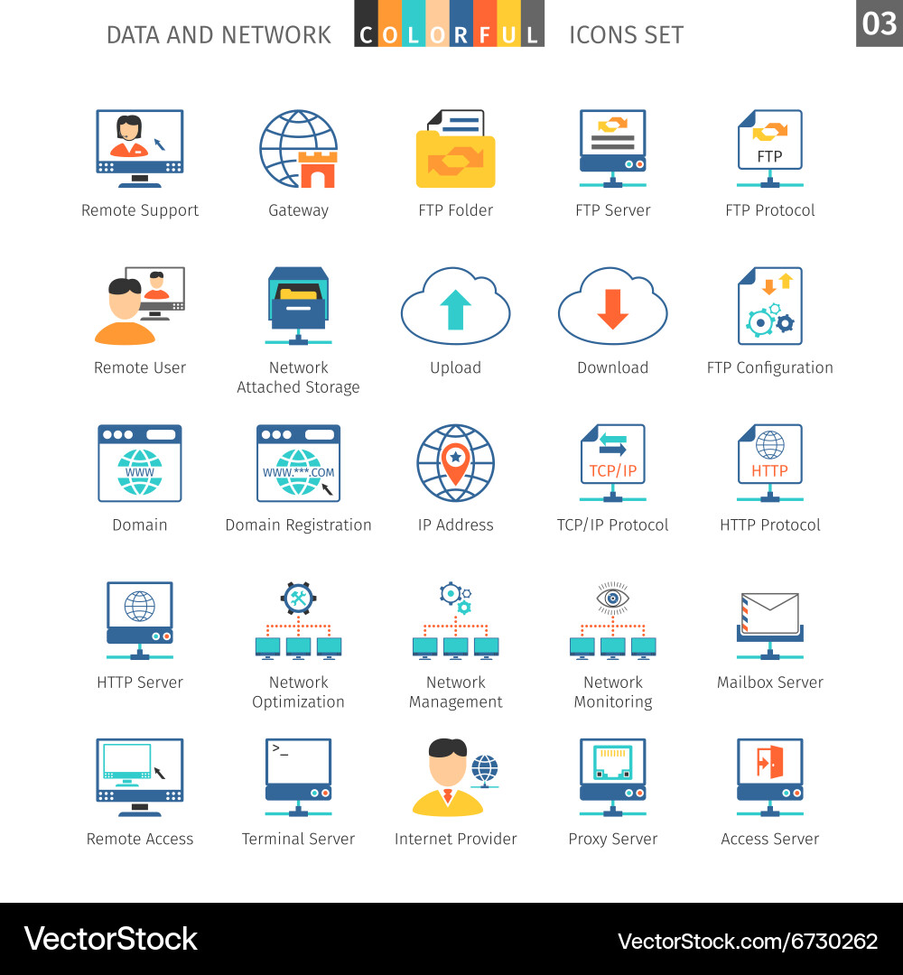 Networks set 03 Royalty Free Vector Image - VectorStock