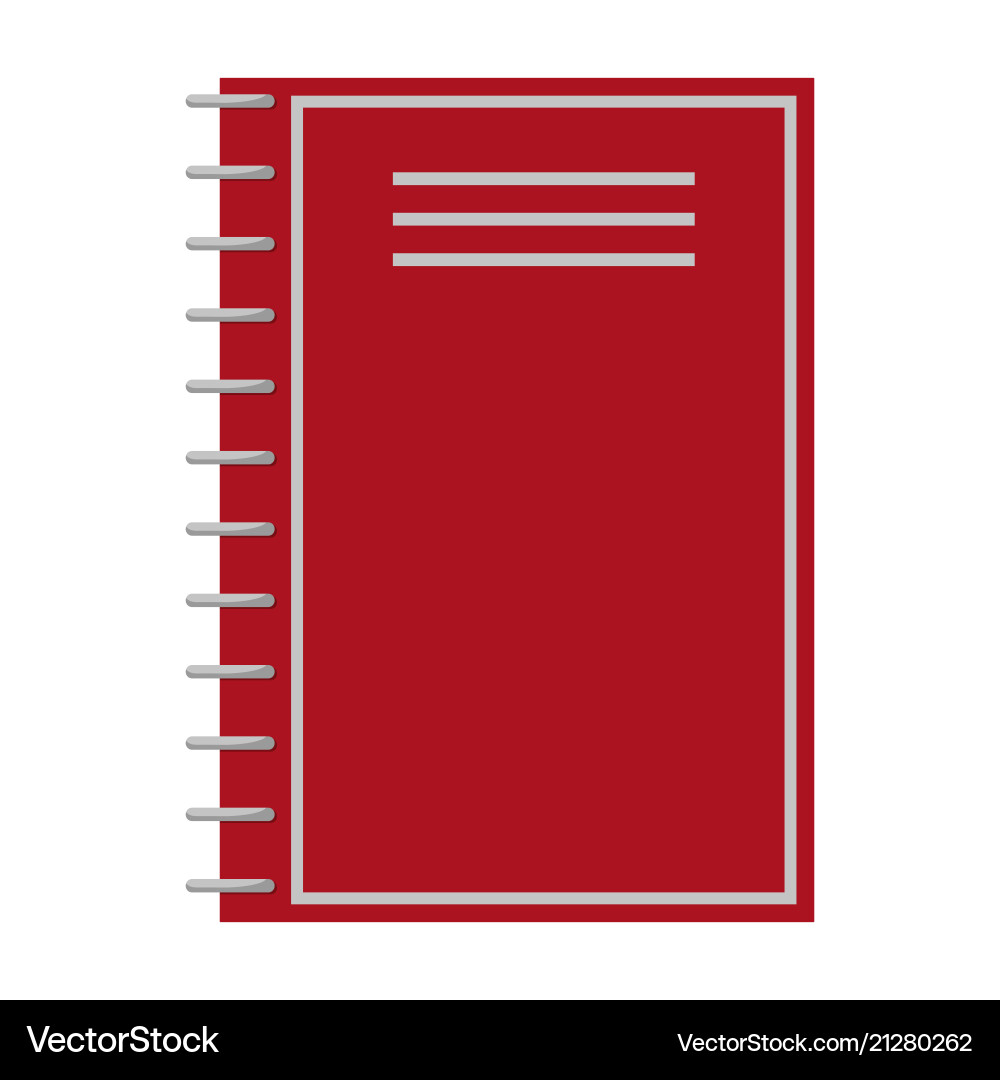 Notebook of red color closeup Vector Image