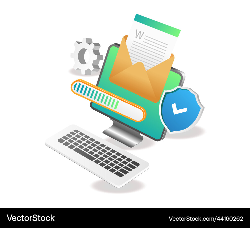 Ongoing computer data security analysis Ongoing computer data security analysis vector image
