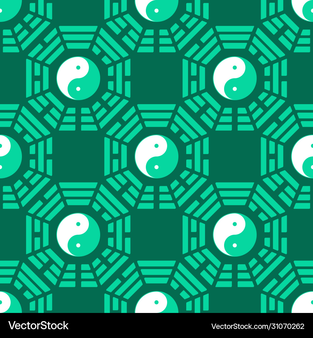 Seamless pattern with yin and yang symbol vector image