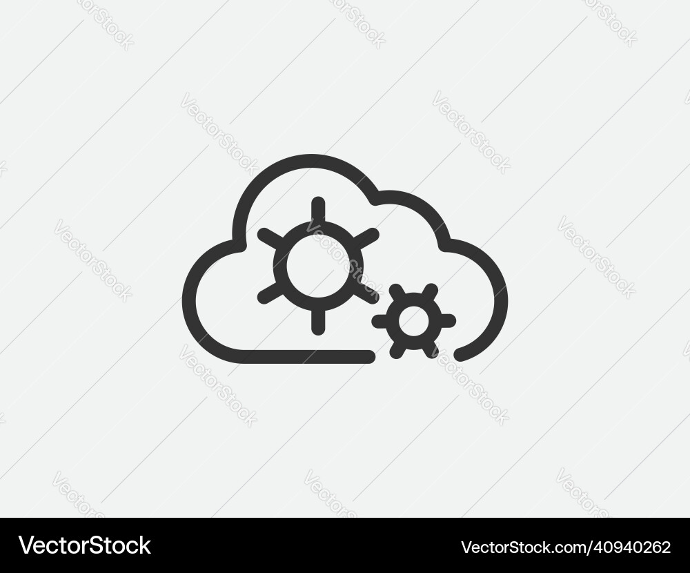 Technology icon cloud computing connection big vector image