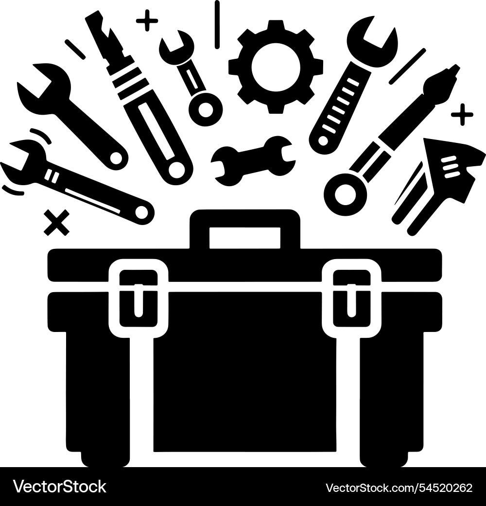 Tools and toolbox icon Tools and toolbox icon vector image