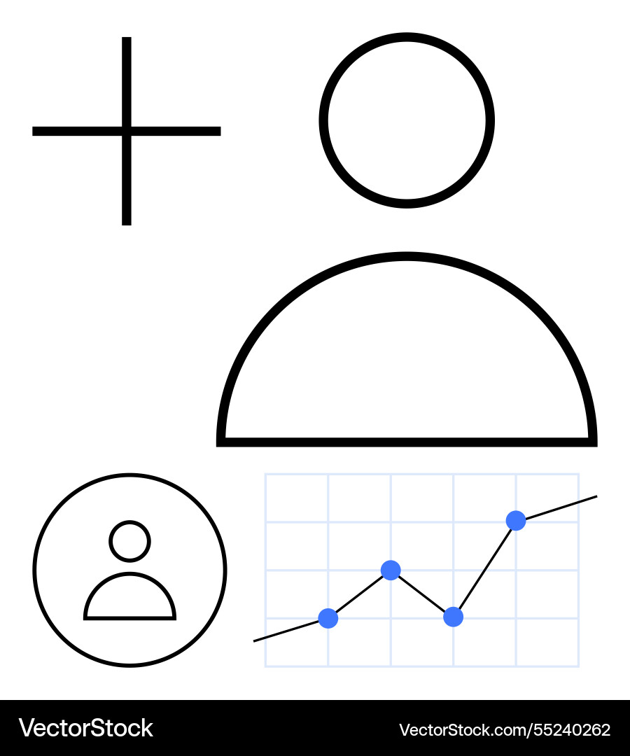 User profile icon with data analytics graph User profile icon with data analytics graph vector image
