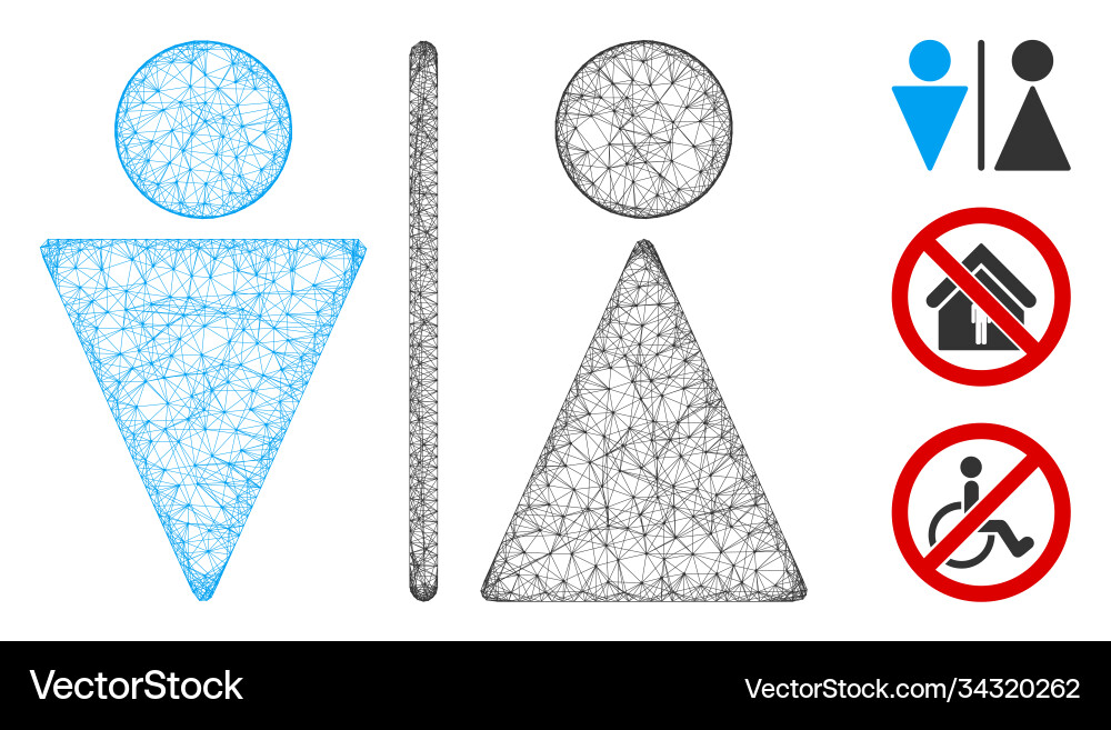 Wc persons polygonal web mesh Vector Image