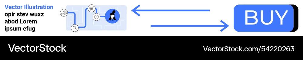Abstract flowchart with large buy button connected Abstract flowchart with large buy button connected vector image