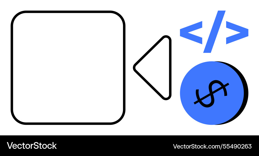 Abstract technology concept with square triangle Abstract technology concept with square triangle vector image