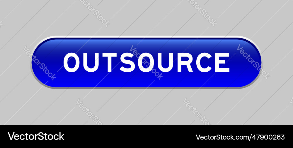 Blue color capsule shape button with word Blue color capsule shape button with word vector image