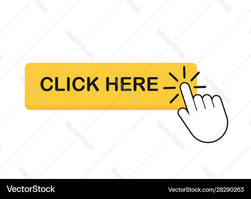 Click Button with Hand Pointer Vector Image