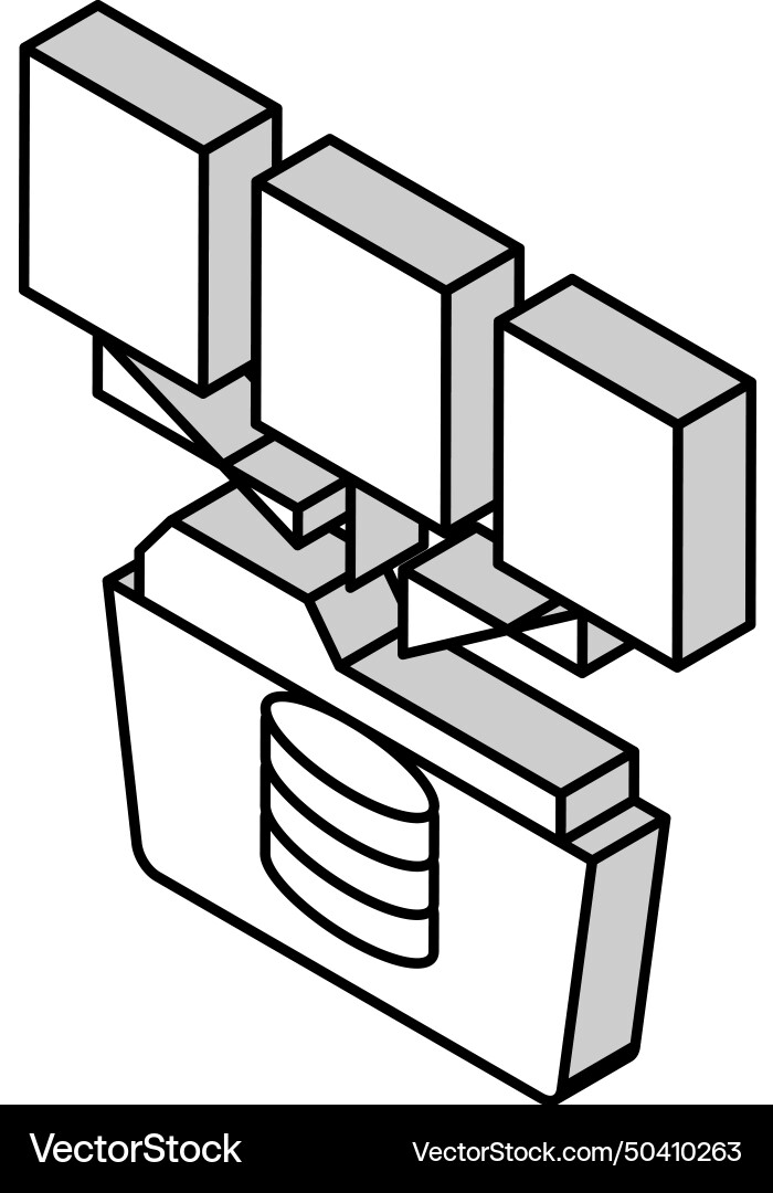 Data integration database isometric icon Data integration database isometric icon Vector Image